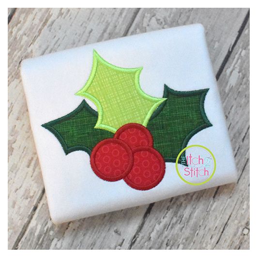 Holly Applique | Machine Embroidery Designs by JuJu