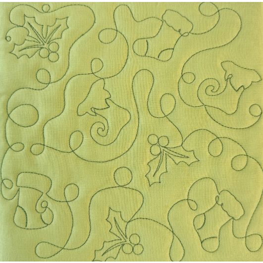 Holly Stockings Quilting Backdrops Design | Machine Embroidery Designs by JuJu