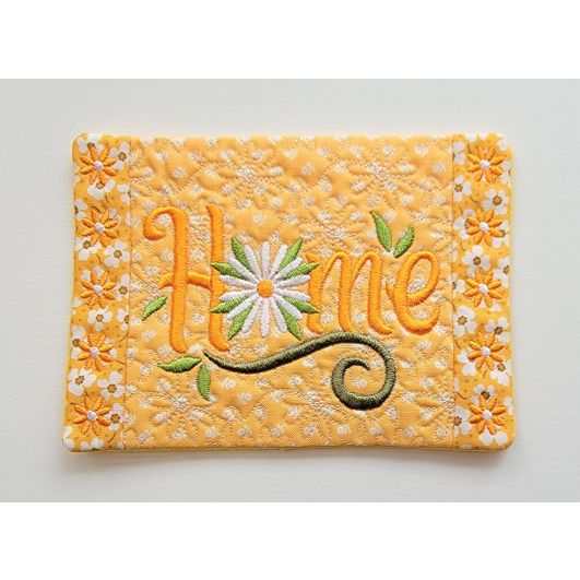 ITH Daisy Home Mug Rug | Machine Embroidery Designs by JuJu
