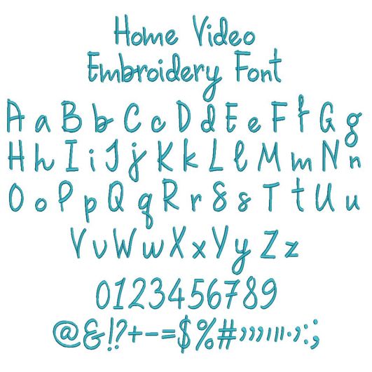 Home Video Embroidery Font | Machine Embroidery Designs by JuJu