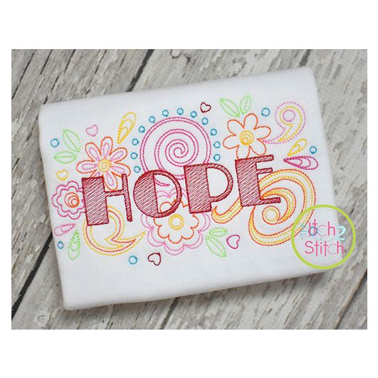 Itch 2 Stitch Hope Doodle Digital Embroidery Machine Designs by JuJu