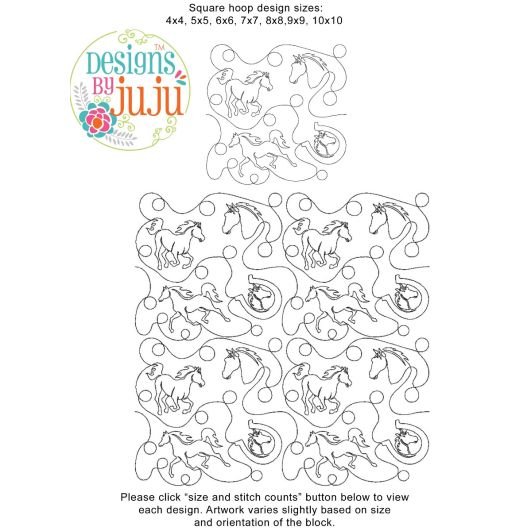 Horses End-to-End Quilting | Machine Embroidery Designs by JuJu