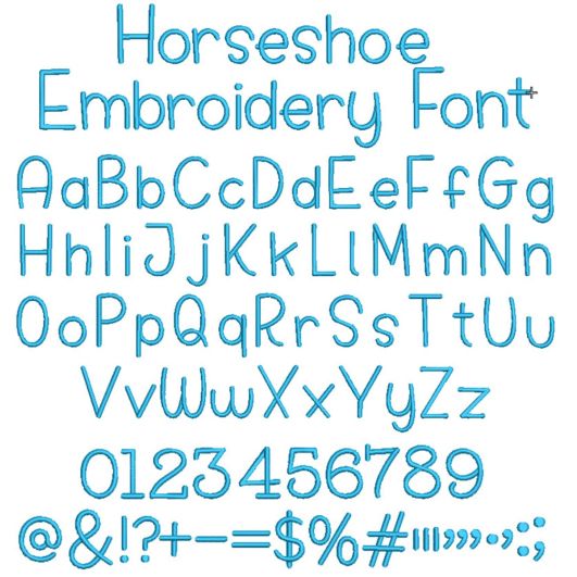Horseshoe Embroidery Font | Machine Embroidery Designs by JuJu