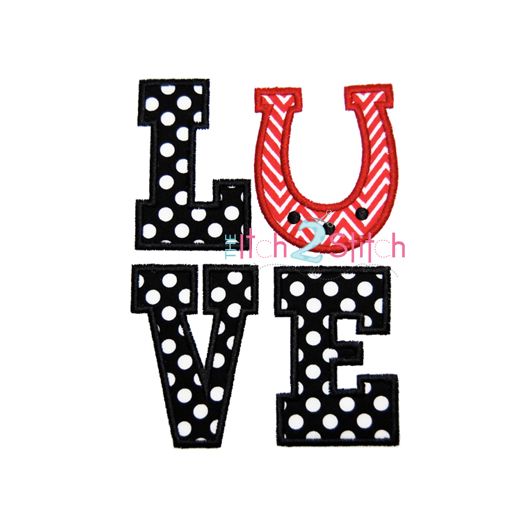 Horseshoe  LOVE Applique | Machine Embroidery Designs by JuJu