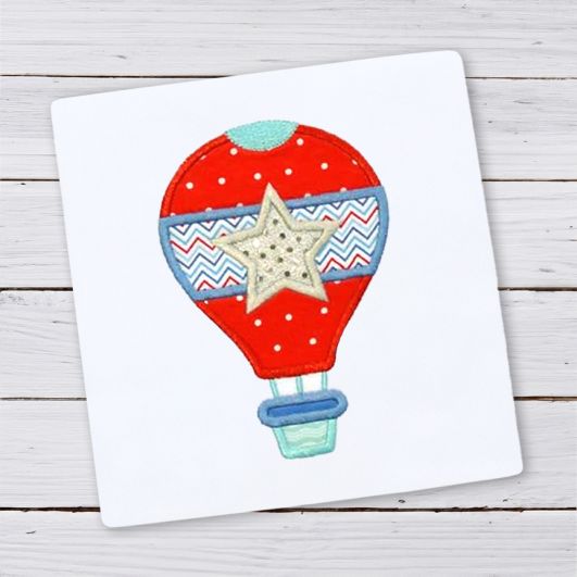 Patriotic Hot Air Balloon | Machine Embroidery Designs by JuJu