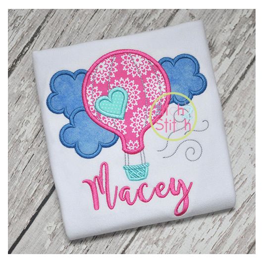 Hot Air Balloon Applique | Machine Embroidery Designs by JuJu
