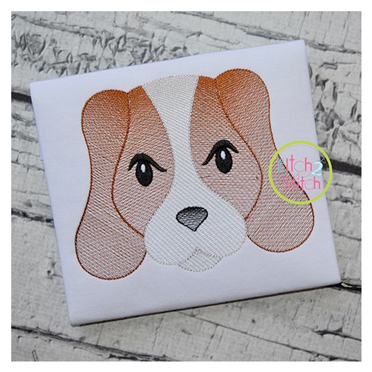 Hound Dog Face Boy Sketch Embroidery | Machine Embroidery Designs by JuJu