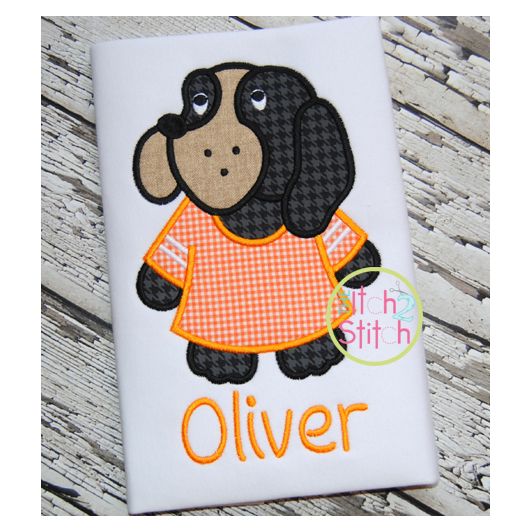 Hound Dog Jersey Mascot Applique | Machine Embroidery Designs by JuJu
