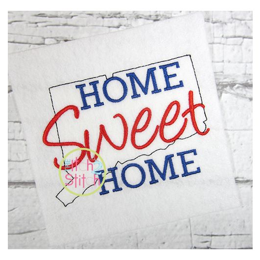 Home Sweet Home Connecticut Embroidery | Machine Embroidery Designs by JuJu