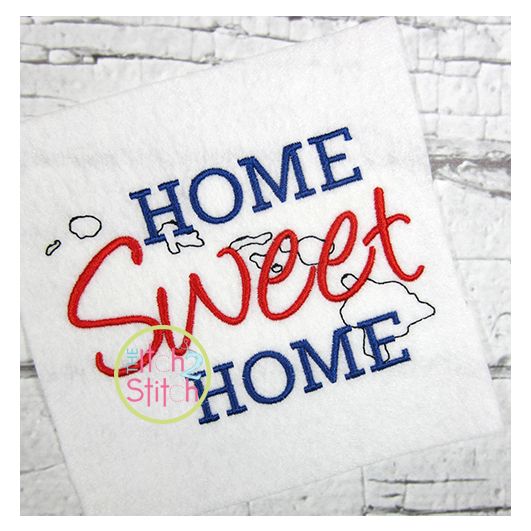 Home Sweet Home Hawaii Embroidery | Machine Embroidery Designs by JuJu 