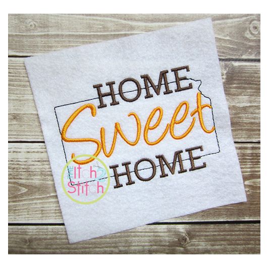 Home Sweet Home Kansas Embroidery | Machine Embroidery Designs by JuJu