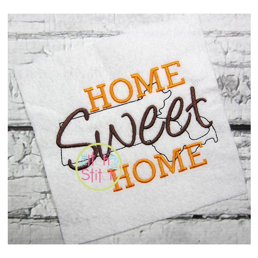Home Sweet Home Massachusetts Embroidery | Machine Embroidery Designs by JuJu