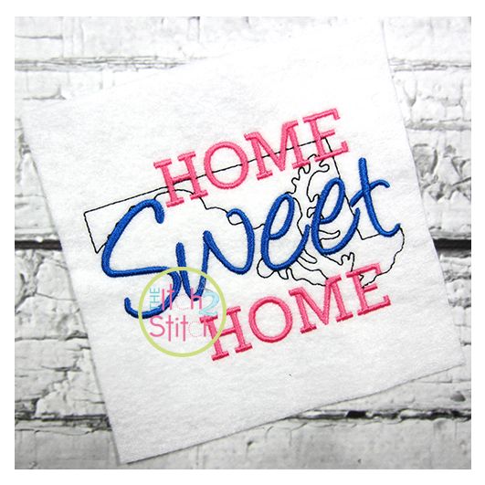 Home Sweet Home Maryland Embroidery | Machine Embroidery Designs by JuJu