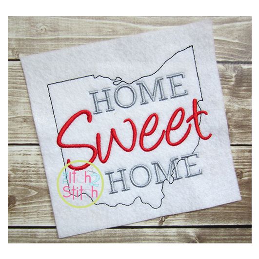 Home Sweet Home Ohio Embroidery | Machine Embroidery Designs by JuJu