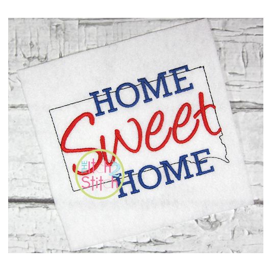Home Sweet Home South Dakota Embroidery | Machine Embroidery Designs by JuJu