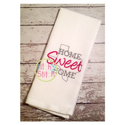 Home Sweet Home Texas Embroidery | Machine Embroidery Designs by JuJu