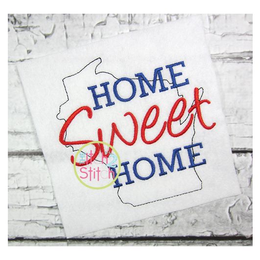 Home Sweet Home Wisconsin Embroidery | Machine Embroidery Designs by JuJu