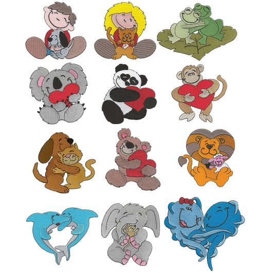 Animal Hugz Filled Machine Embroidery Designs by JuJu