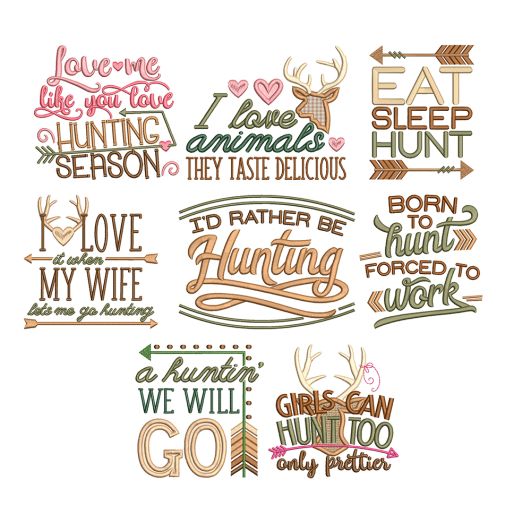 Hunting Word Art Machine Embroidery Designs By JuJu
