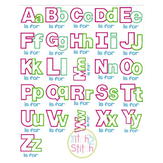 A is For Alpha Applique Font | Machine Embroidery Designs by JuJu