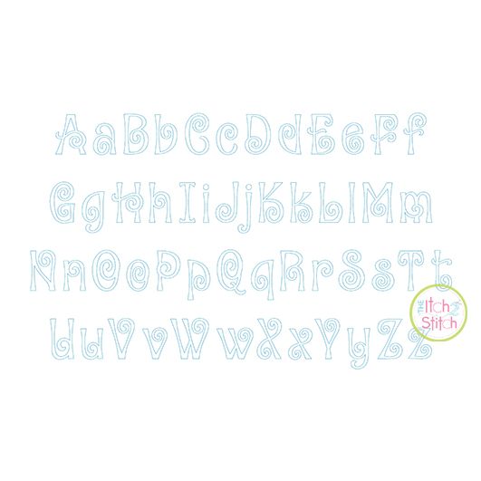 Amorette Bean Applique Alphabet Font | Machine Embroidery Designs by JuJu