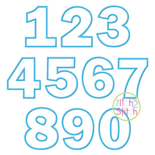 Basic Number Set Applique | Machine Embroidery Designs by JuJu