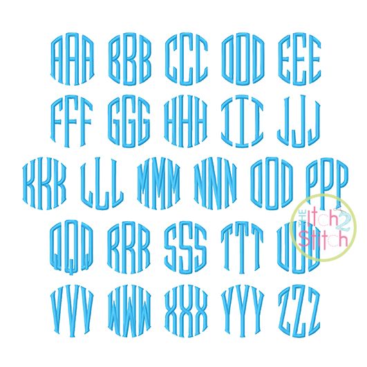 Itch 2 Stitch Clubhouse Monogram Digital Embroidery Machine Designs by JuJu