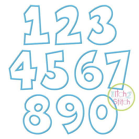 Conrad Numbers Set Applique | Machine Embroidery Designs by JuJu