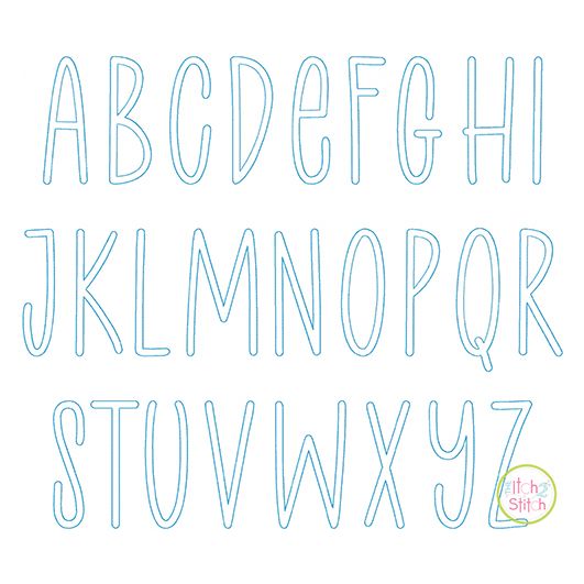 Courtside Bean Applique Alphabet Font | Machine Embroidery Designs by JuJu