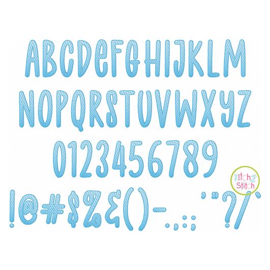 Courtside Sketch Embroidery Font | Machine Embroidery Designs by JuJu