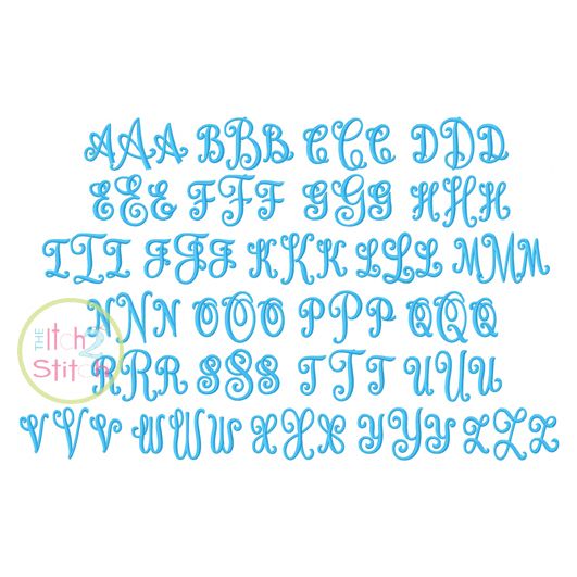 Curtsy Large Monogram | Machine Embroidery Designs by JuJu