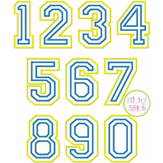 I2S Double Varsity Applique Numbers | Machine Embroidery Designs by JuJu