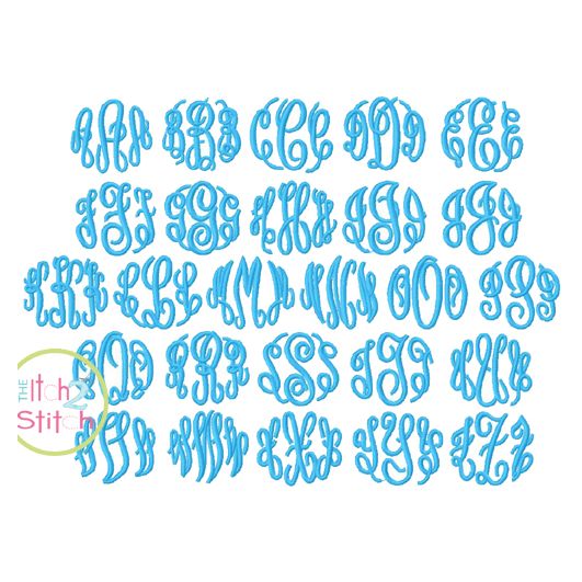 Itch 2 Stitch Fancy Circle Small Monogram Digital Embroidery Machine Designs by JuJu