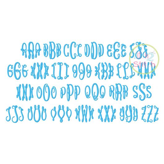 Fancy Oval Monogram Set | Machine Embroidery Designs by JuJu
