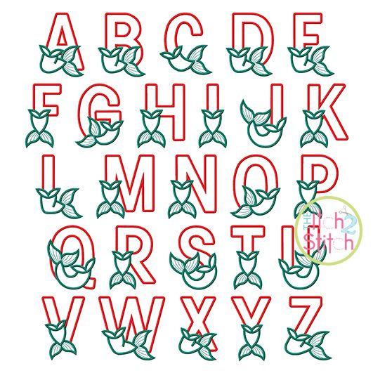 Mermaid Alphabet Set Applique