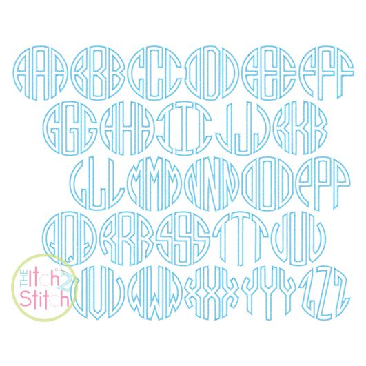 Natural Circle Applique Zig Zag Monogram