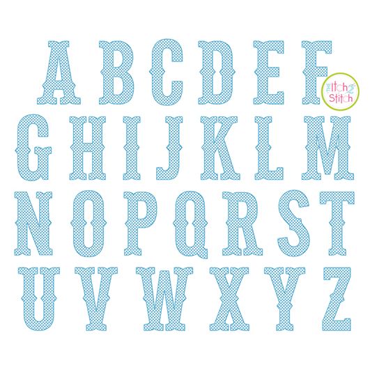 Old West Motif Embroidery Font | Machine Embroidery Designs by JuJu