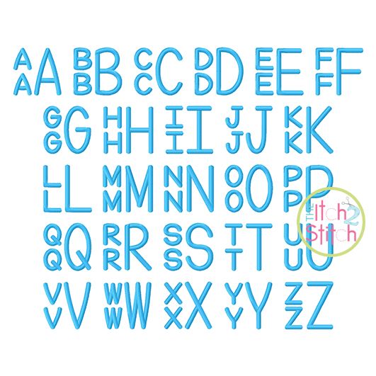 Stacked Sans Embroidery Monogram Font | Machine Embroidery Designs by JuJu