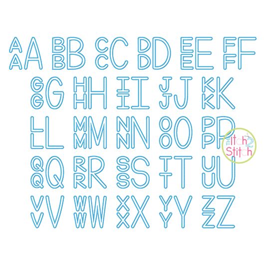 Stacked Sans Applique Monogram Font | Machine Embroidery Designs by JuJu