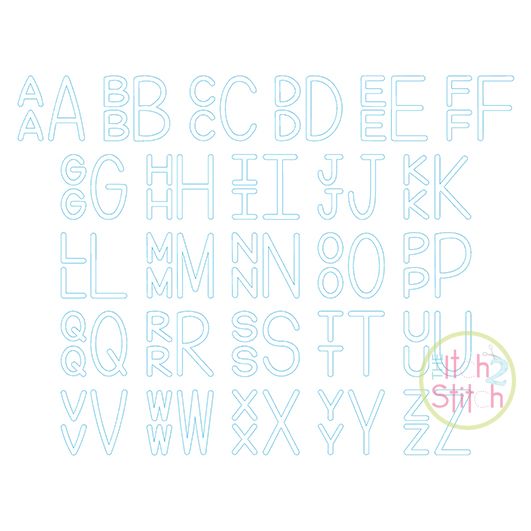 Stacked Sans Floss Applique Monogram Font | Machine Embroidery Designs by JuJu