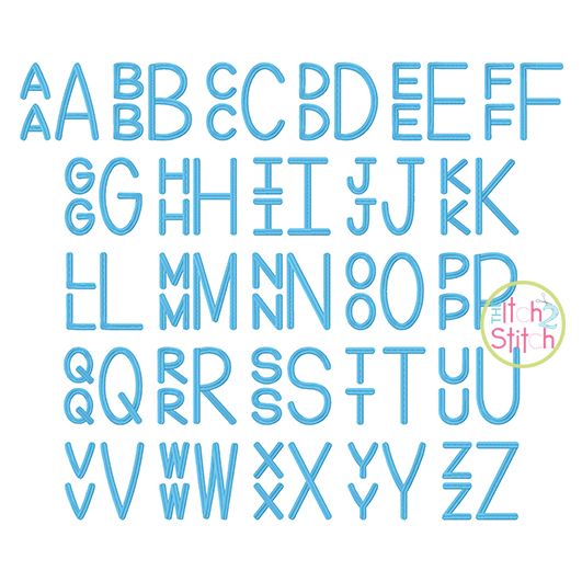 Stacked Sans Large Embroidery Monogram Font | Machine Embroidery Designs by JuJu