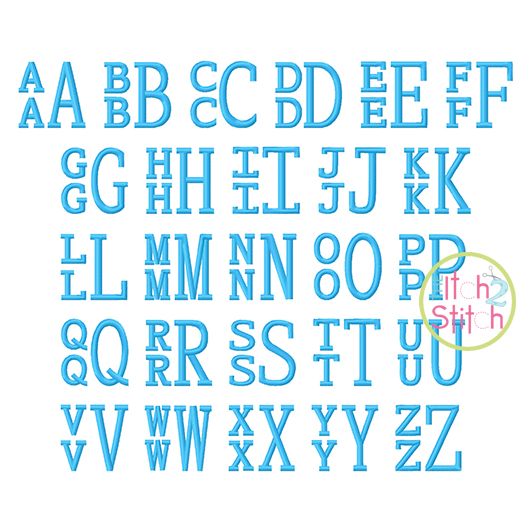 Stacked Serif Embroidery Monogram Font | Machine Embroidery Designs by JuJu