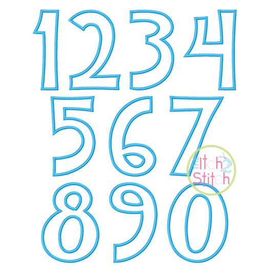 Teen Girlz Numbers Applique Font | Machine Embroidery Designs by JuJu