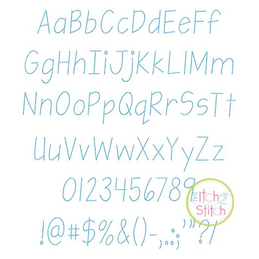 Teeny Tiny Narrow Bean Stitch Embroidery Font | Machine Embroidery Designs by JuJu
