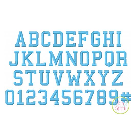 Varsity Embroidery Font | Machine Embroidery Designs by JuJu