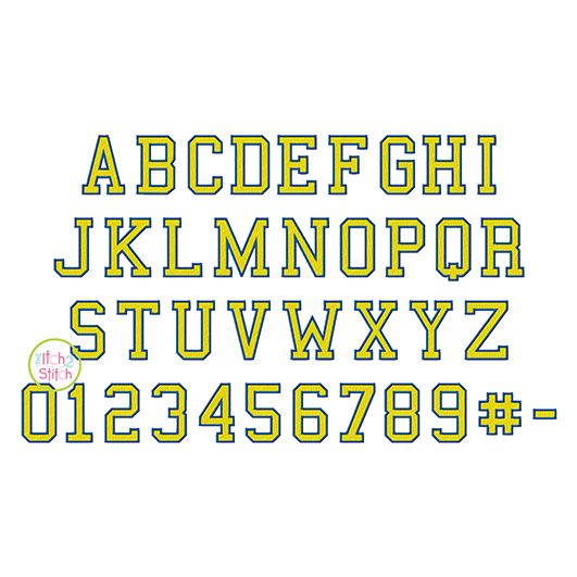 I2S Varsity Filled Embroidery Font | Machine Embroidery Designs by JuJu