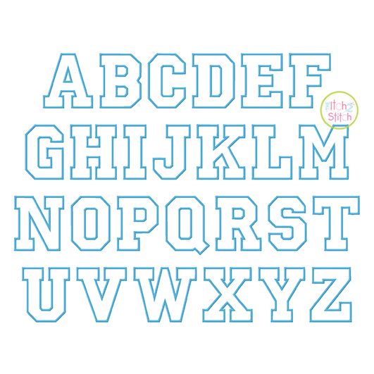 I2S Varsity Applique Alphabet | Machine Embroidery Designs by JuJu