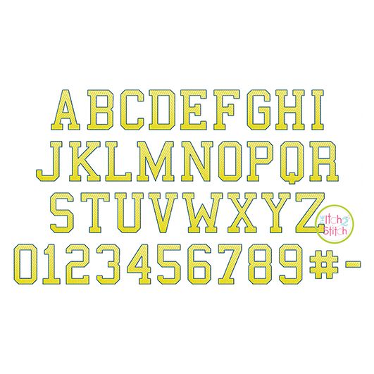 I2S Varsity Sketch Embroidery Font | Machine Embroidery Designs by JuJu