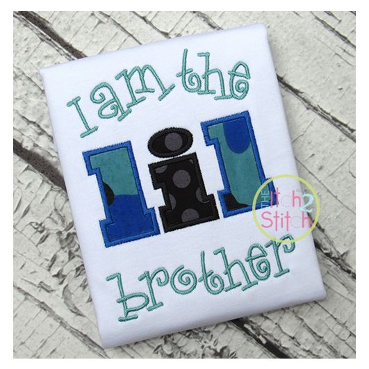 I am the lil brother Applique | Machine Embroidery Designs by JuJu