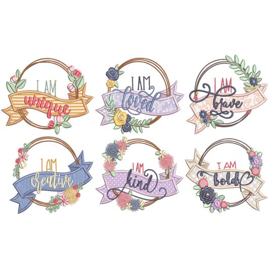 I Am Wreaths Machine Embroidery Designs by JuJu
